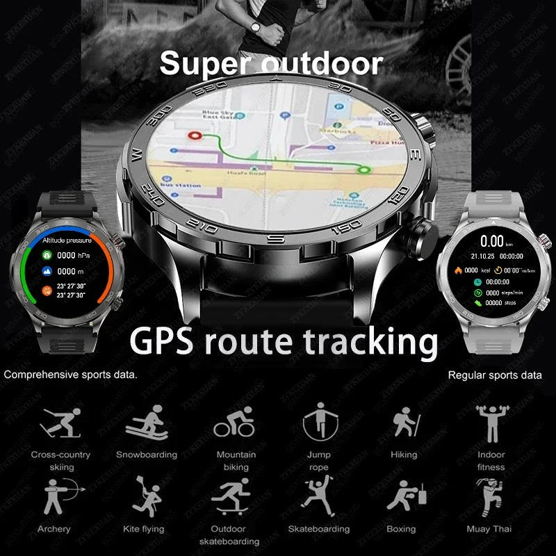2025 New Bluetooth Call Smart Watch Men For Huawei AMOLED HD Large Screen Heart Rate NFC IP68 Waterproof GPS Sports Smart Watch WSJIT
