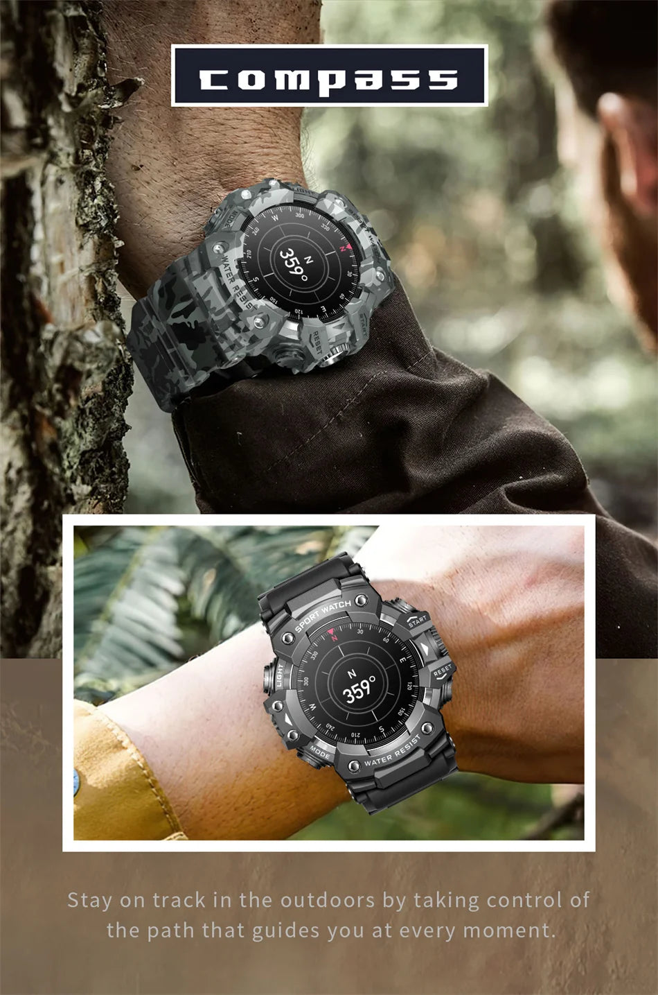 2025 Rugged Sport Smart Watch Bluetooth Calls Colorful Waterproof Military Smartwatches with Flashlight SOS COMPASS for Phone WSJIT