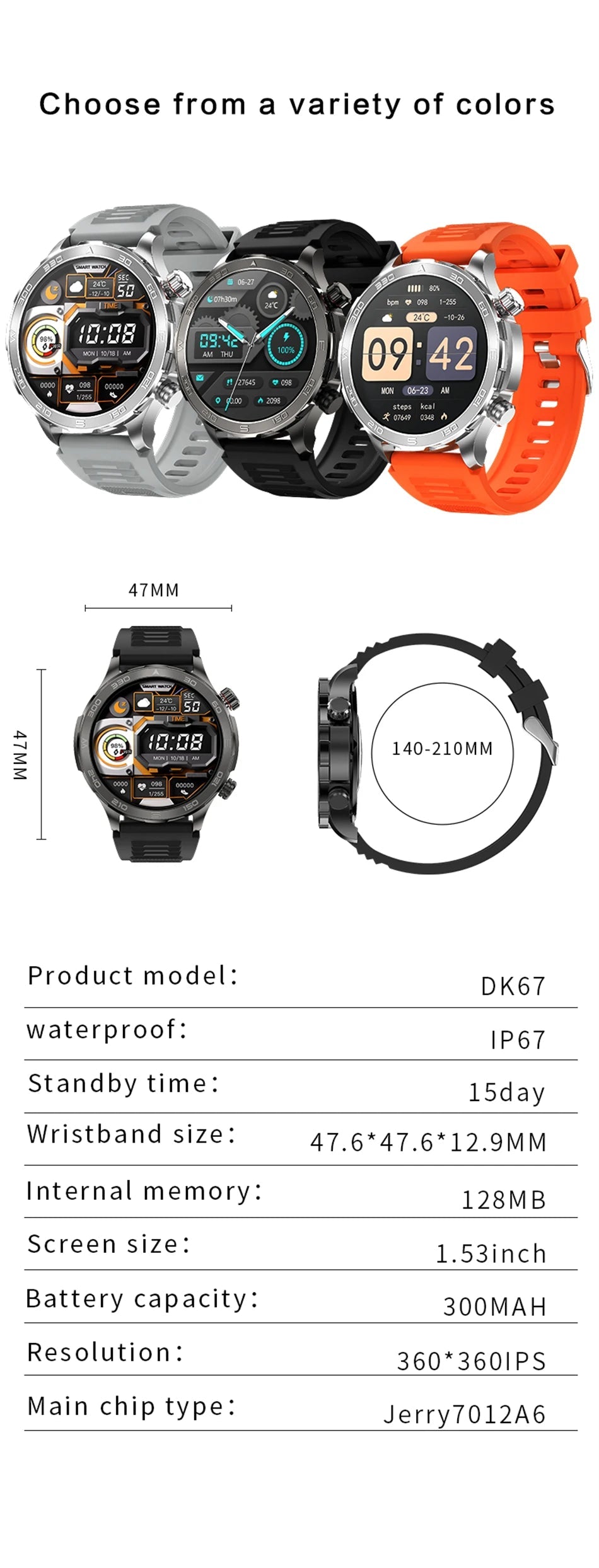 2025 New Bluetooth Call Smart Watch Men For Huawei AMOLED HD Large Screen Heart Rate NFC IP68 Waterproof GPS Sports Smart Watch WSJIT