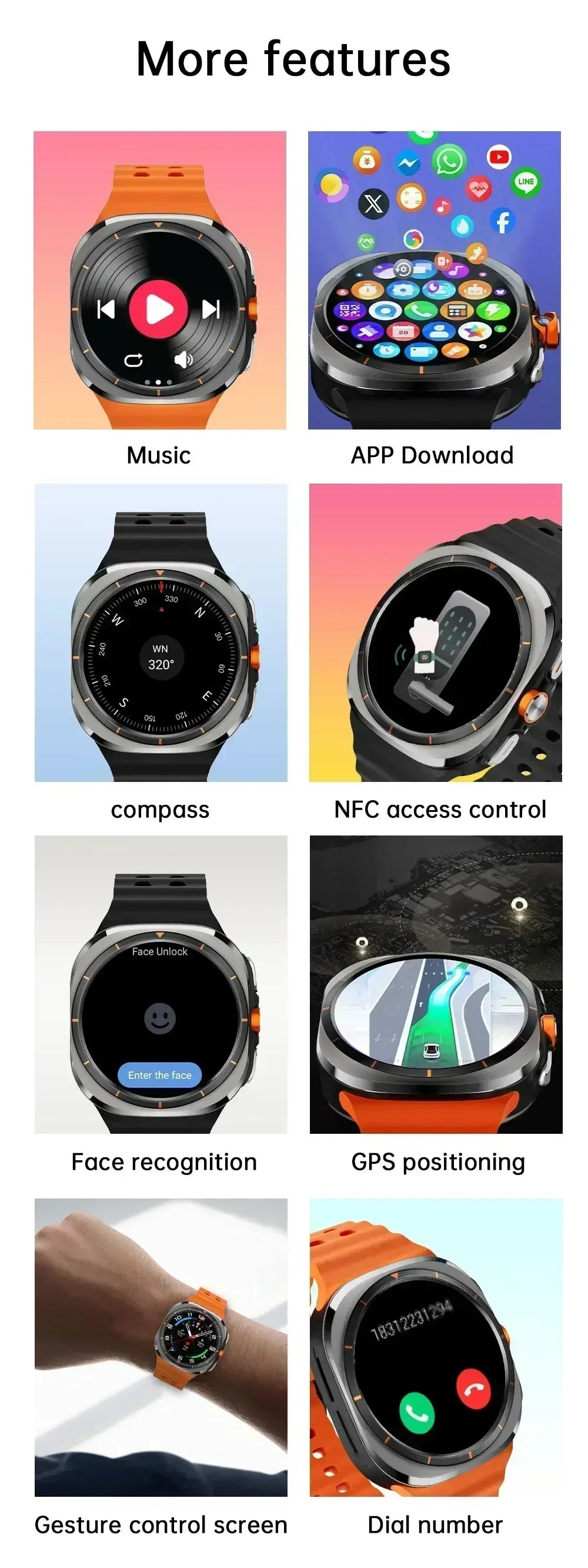 2025 New Smart Watch Android OS Smartwatch 5G Sim Card GPS WIFI Rotary Camera Global Calling 256GB Storage Amoled Screen WSJIT