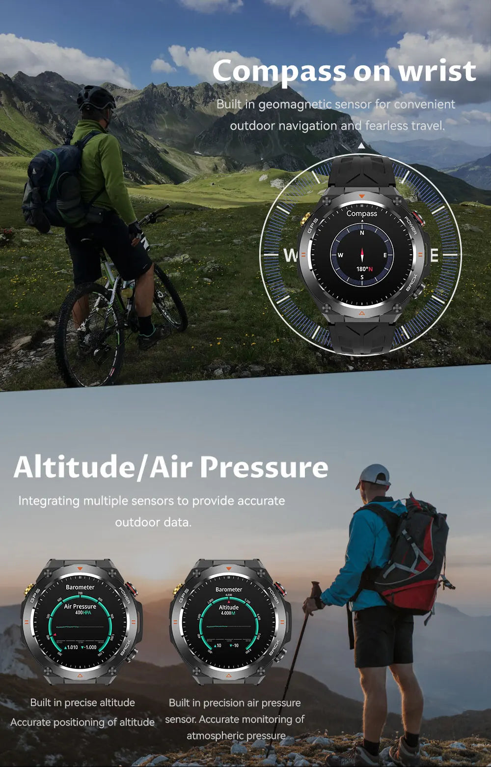 2025 New GPS Smart Watch 1.45" Ultra HD Display Built-in GPS & Compass Make/Receive Phone Calls Smart Bracelet 650mAh Battery WSJIT