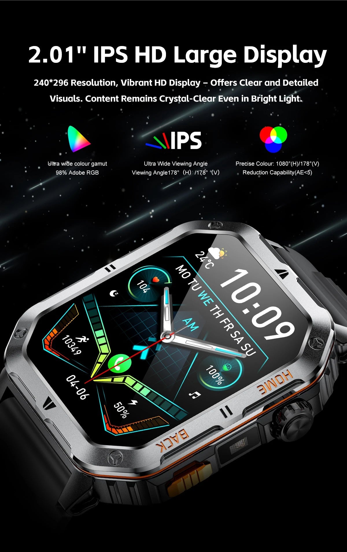 2025 New Smart Watch Men 1000mAh Ultra Large Battery 3ATM Professional Waterproof 2.01" HD Display Outdoor Sports Smartwatch Men WSJIT