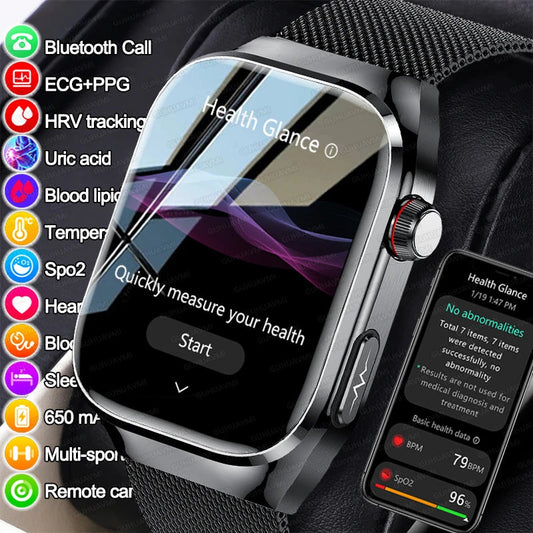 2025New Micro Physical Examination Smart Watch For Men Uric Acid Body Fat Five Organ Health Watches Bluetooth Call SmartBracelet WSJIT